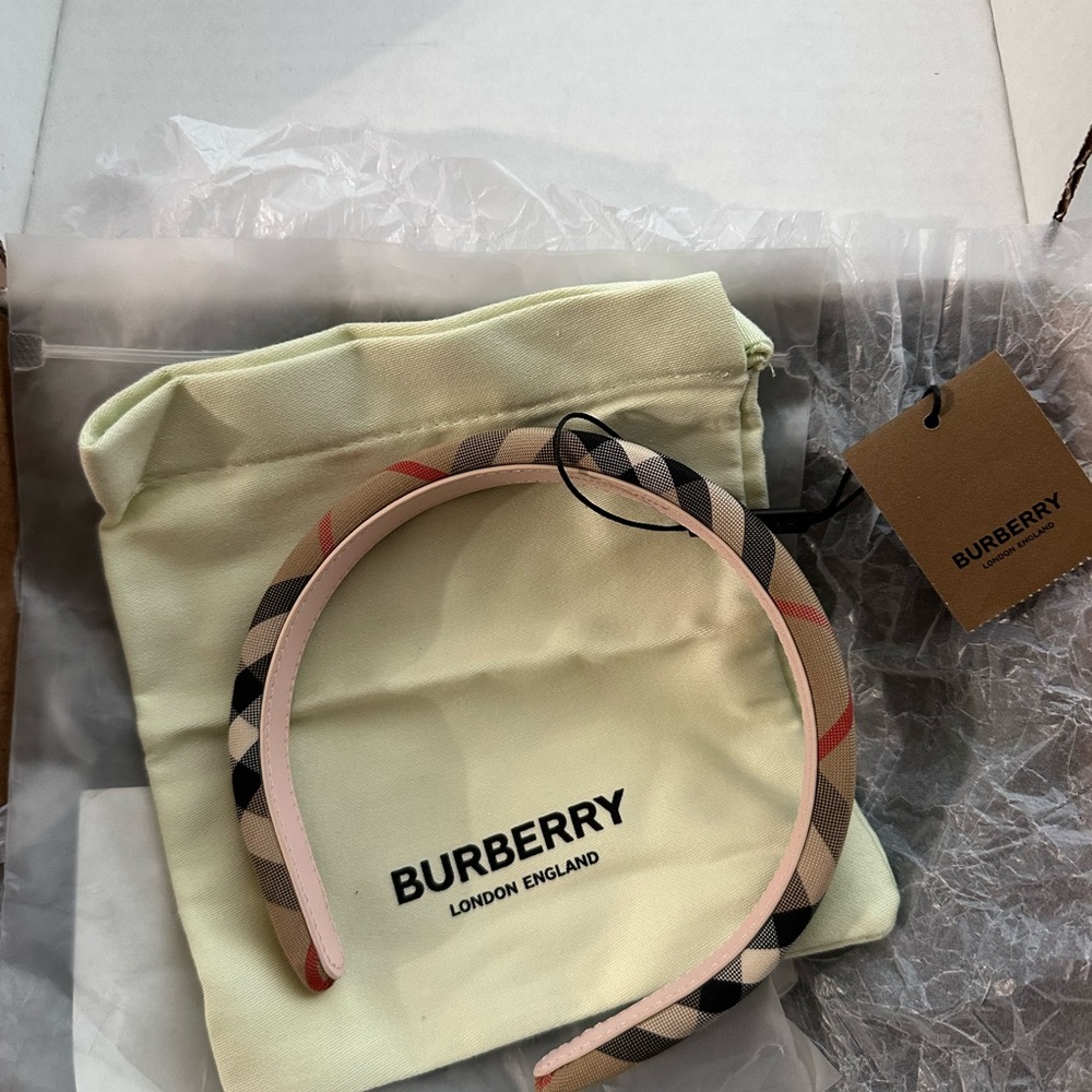 Burberry Beige and Black Check Headband